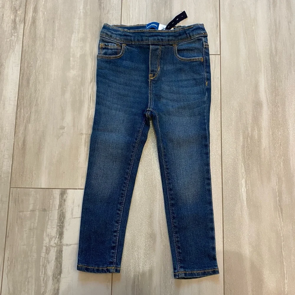 Bundle of 3T Stretch Denim Jeans with Adjustable Waist, Old Navy and Cat & Jack